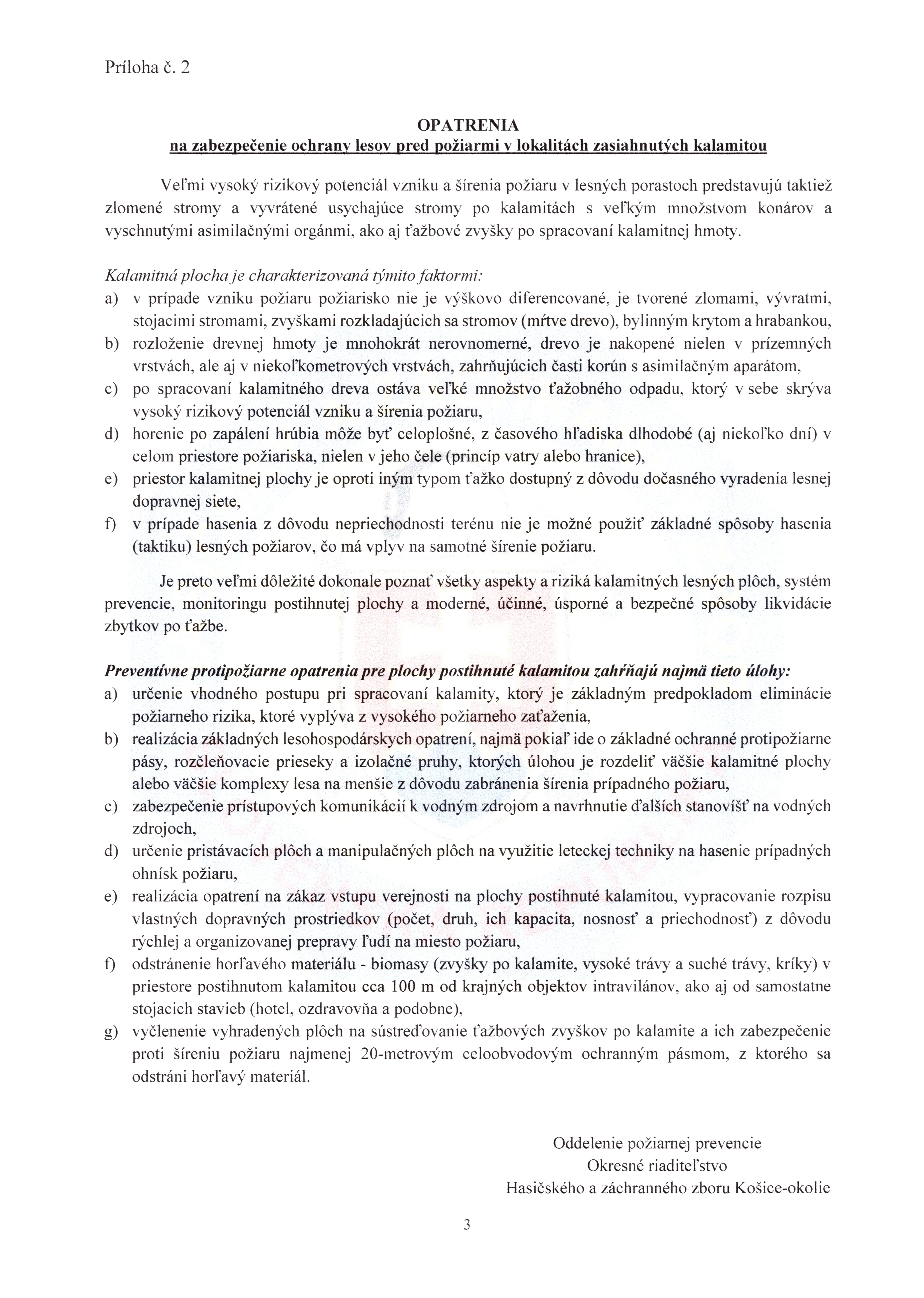 Opatrenia pre obhospodárovateľov 3